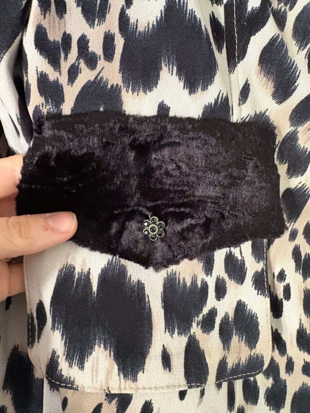 Alberto Makali Leopard Cheetah Blazer Jacket 10 M Animal Faux Fur Vintage 90s - Picture 2 of 9